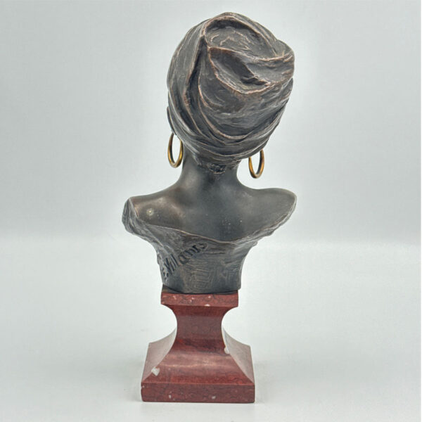 French 19th  Bronze Bust Of A Lady By Emmanuel Villanis