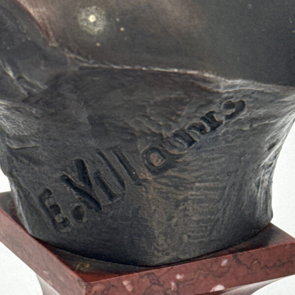French 19th  Bronze Bust Of A Lady By Emmanuel Villanis