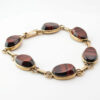 9ct Gold Red Tigers Eye Link Bracelet