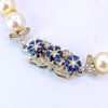 18ct White Gold Sapphire & Diamond Clasp Pearl Necklace