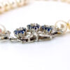 18ct White Gold Sapphire & Diamond Clasp Pearl Necklace