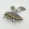 Candida Sterling Silver And Enamel Ballet Dancer Brooch
