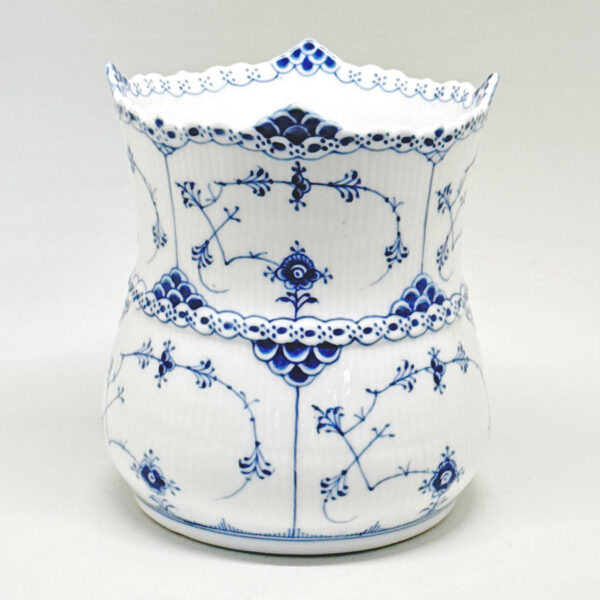Rare Royal Copenhagen Blue Fluted Half Lace Vase Model 627 C1900