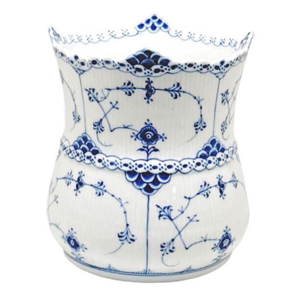 Rare Royal Copenhagen Blue Fluted Half Lace Vase Model 627 C1900