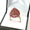 14ct Gold Ruby Cluster Cocktail Ring
