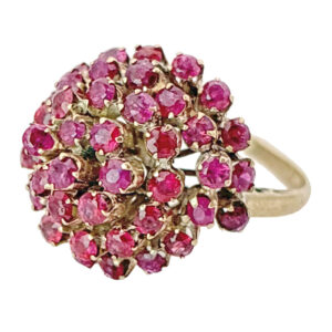 14ct Gold Ruby Cluster Cocktail Ring