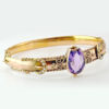 Victorian-Style-Bangle-Set-With-Horse-Shoe-Amethyst-and-Seed-Pearl-9ct-C1936-1 Victorian Style Bangle Set With Horse Shoe Amethyst and Seed Pearl 9ct C1936