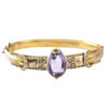 Victorian-Style-Bangle-Set-With-Horse-Shoe-Amethyst-and-Seed-Pearl-9ct-C1936 Victorian Style Bangle Set With Horse Shoe Amethyst and Seed Pearl 9ct C1936