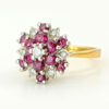 18ct Gold  Ruby And Diamond Cluster Ring