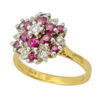 18ct Gold  Ruby And Diamond Cluster Ring