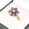 18ct Gold  Ruby And Diamond Cluster Ring