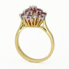 18ct Gold  Ruby And Diamond Cluster Ring