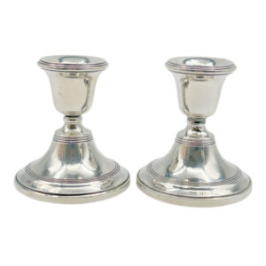 Hallmarked Silver Pair Candlesticks Birmingham 1912