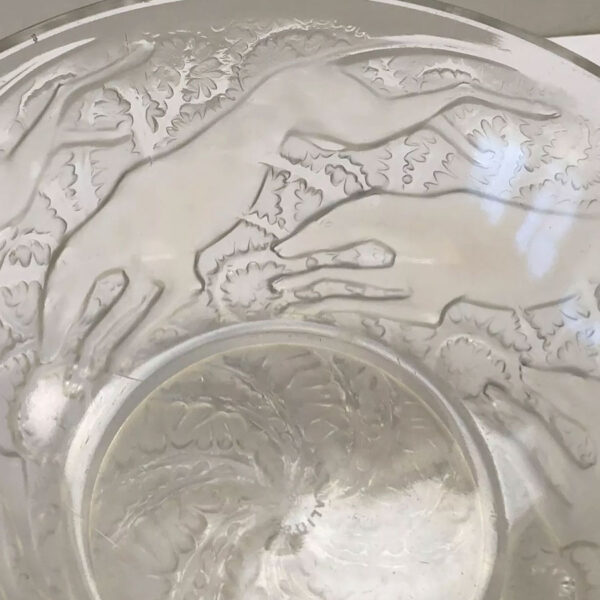 Rene Lalique Art Deco Chiens Bowl C1930