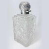 Hallmarked Silver Square Cut Glass Perfume Bottle Chester 1905