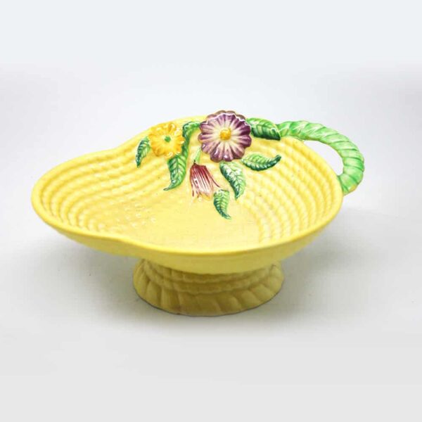 Carlton Ware Floral Basket Weave Compote