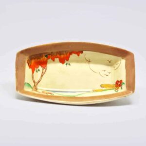 Clarice Cliff Pair of Taormina Scene Bizarre Pattern Nut Dishes