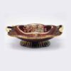 Crown Devon Dark Red Standing Bowl With Enamel Floral Decoration