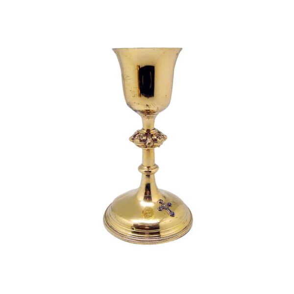 Hallmarked Gilded Silver Chalice with Enamel in the Cross