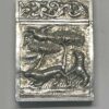 Indian Silver Card Case Animals In Relief
