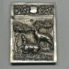 Indian Silver Card Case Animals In Relief