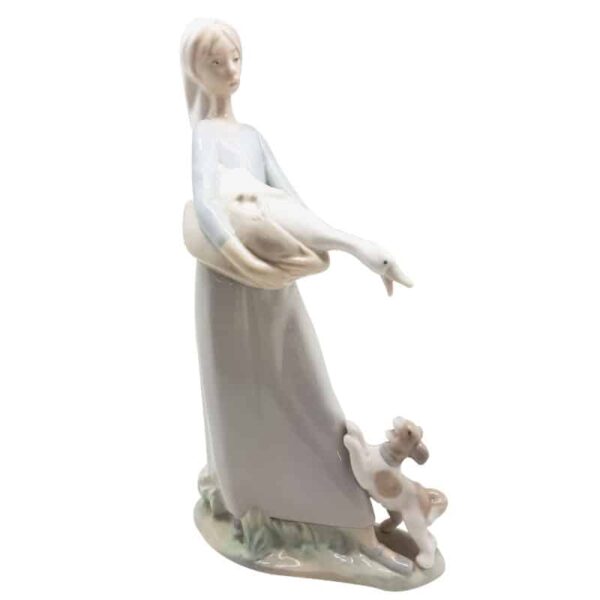 Lladro-Girl-with-Duck-and-Dog Lladro Girl with Goose and Dog 4866
