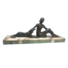 French-Bronze-Art-Deco-Lady-and-Hound-on-Onyx-b French Bronze Art Deco Lady and Hound on Onyx