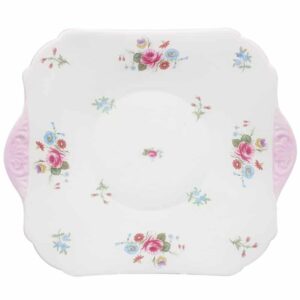 Shelly-Pink-flower-Cake-Plate Shelley Pink Flower Cake Plate