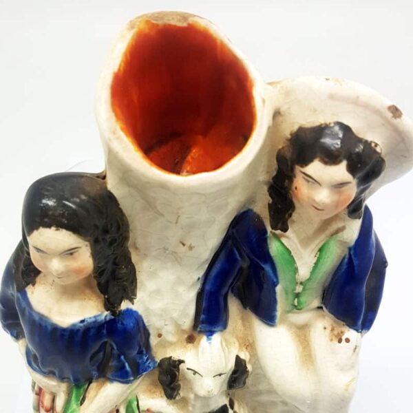 Victorian Staffordshire Flatback with Dog C1850