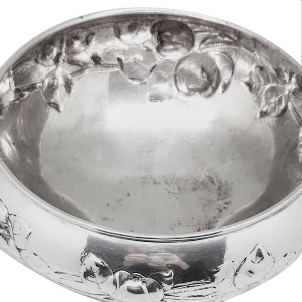 German-Silver-Rose-Bowl-830-Standard-a German Silver Rose Bowl Heavy Roses In Relief 830 Standard