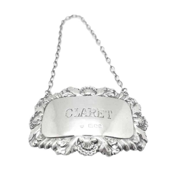 Hallmarked Silver Claret Decanter Label London