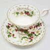 Royal Albert December Christmas Rose Flower of the Month Tea Duo