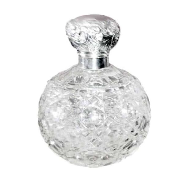Crystal And Silver Topped Perfume Bottle Rubbed Marks