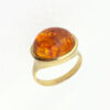 Beautiful Amber Ring Set In 333 Gold