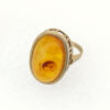 Beautiful Amber Ring Set In 333 Gold