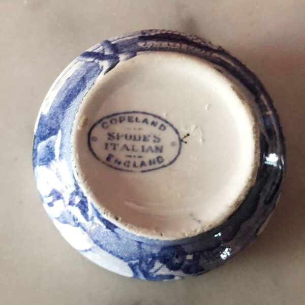 Cooeland-Spode-Mustard-Dish-blue-marking Copeland Spode Blue Italian Lidded Mustard Pot Blue Mark