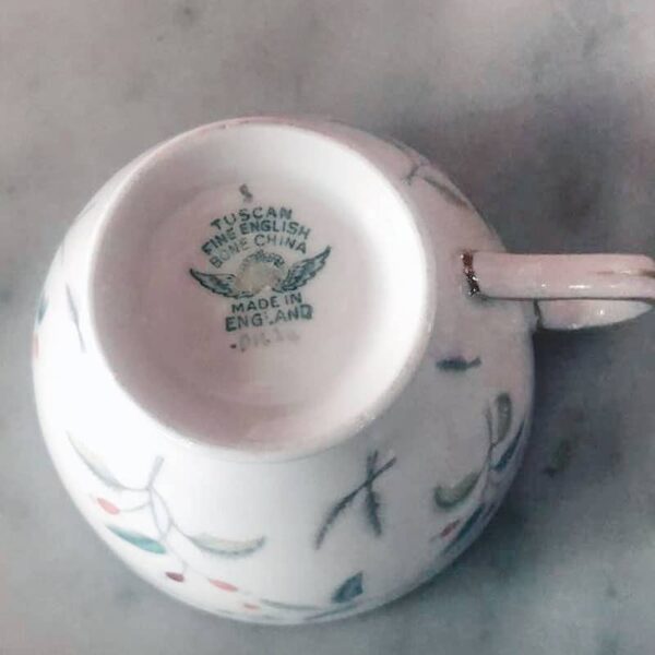Tuscan China Hand Painted Trio With Sprigs Of Flowers