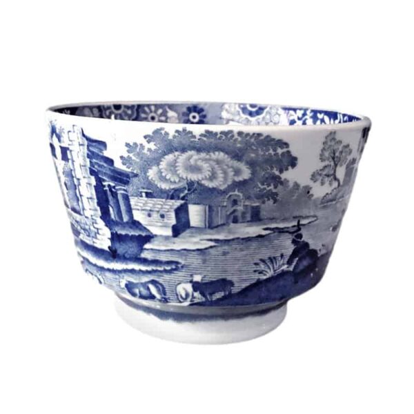 Copeland Spode Blue Italian Tea Sugar Bowl Black Mark 7cm
