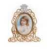 Edward VII 18ct Gold and  Diamond Standing Miniature  Picture Frame London 1904