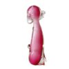 Archimede Suguso Murano Opal Pink Seated Hand Blown Glass Dog