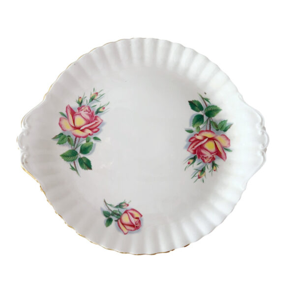 Royal Albert Yellow Pink Rose Sweetheart Series Cake Plate