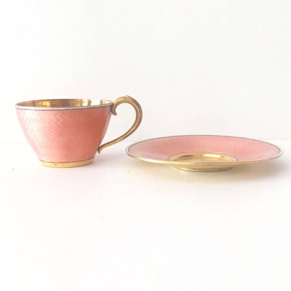 Enamel Cabinet Cup and Saucer