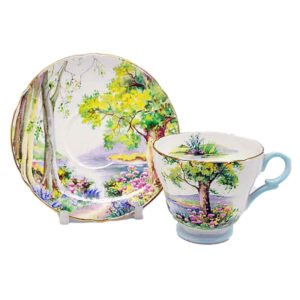 Shelley Woodlands Pattern Coffee Cup and Saucer