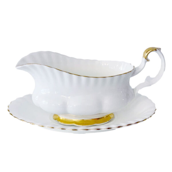 Royal Albert Gravy Boat and Stand Val D'Or