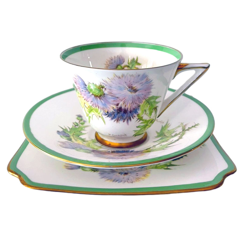 Royal Doulton Glamis Thistle Trio Clyde on 4th Antiques & Collectables