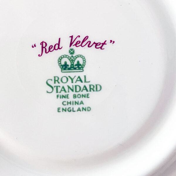 Royal-standard-red-velvet-tea-trio-marking Royal Standard Red Velvet Tea Trio