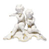 Hutschenreuther China Karl Tutter Figurine Pair Cupid Putti Playing Flute Cherub