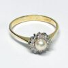18ct Gold Diamond And Pearl Ring