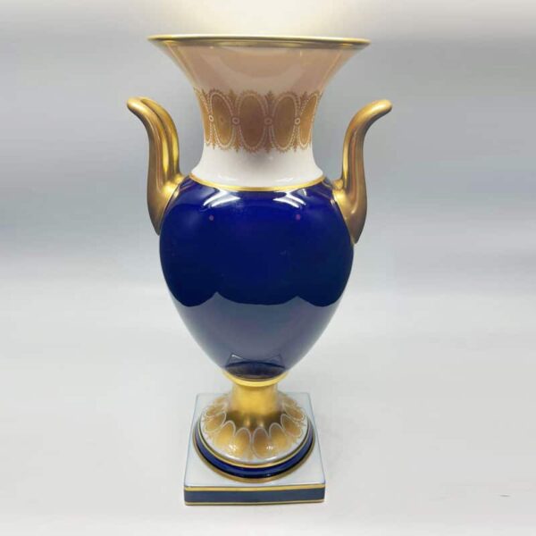 Hutschenreuther Selb Cobalt Blue Gilded Handled Urn C1955
