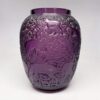 Lalique Crystal Amethyst Biches Vase